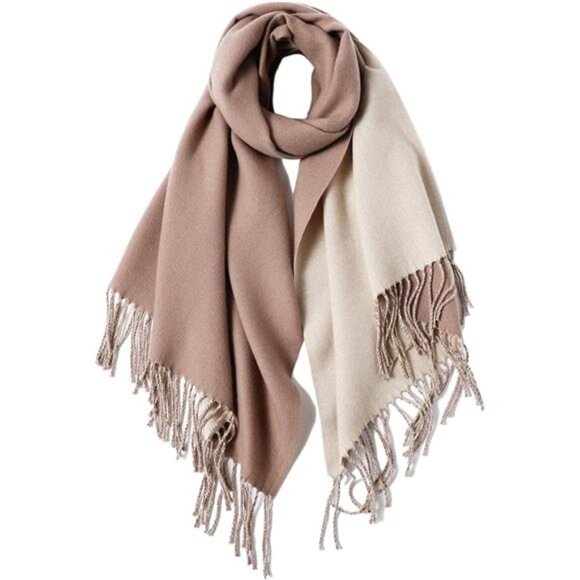 Womens Cashmere Scarf Large Daily Khaki Pink